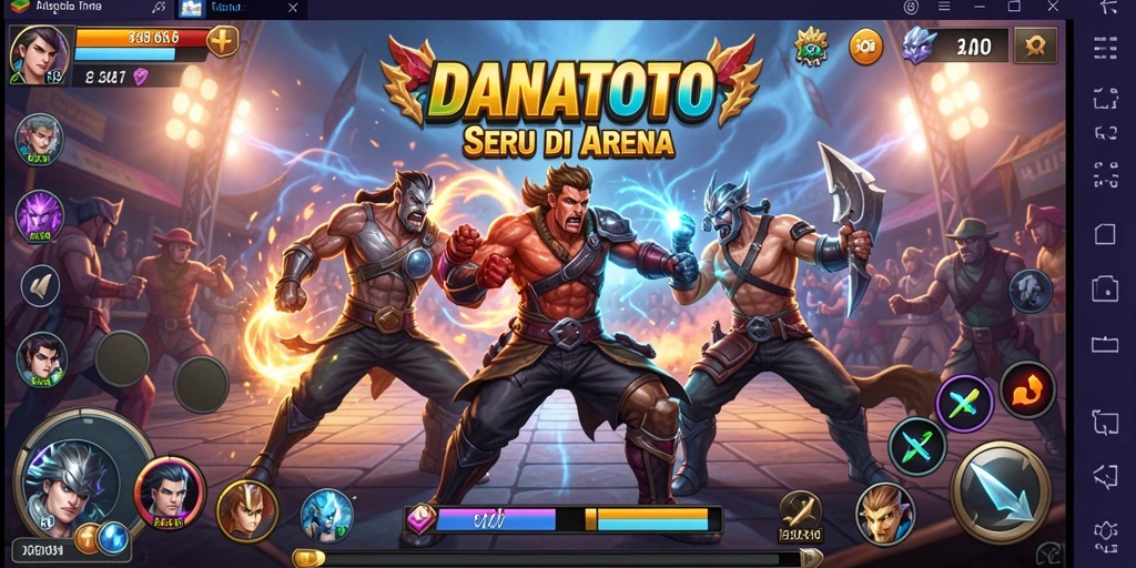 Tampilan gameplay pertarungan epik di DANATOTO.