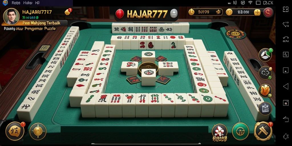 Screenshot gameplay <strong>HAJAR777</strong> menampilkan suasana permainan <strong>Mahjong</strong> yang seru.