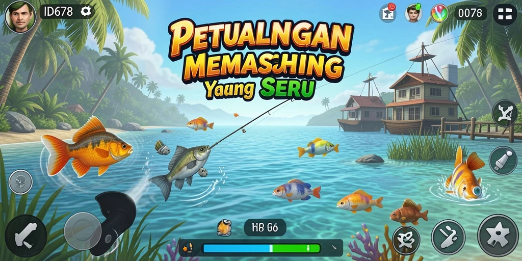 Gameplay seru dari ID678 saat memancing di lokasi indah.