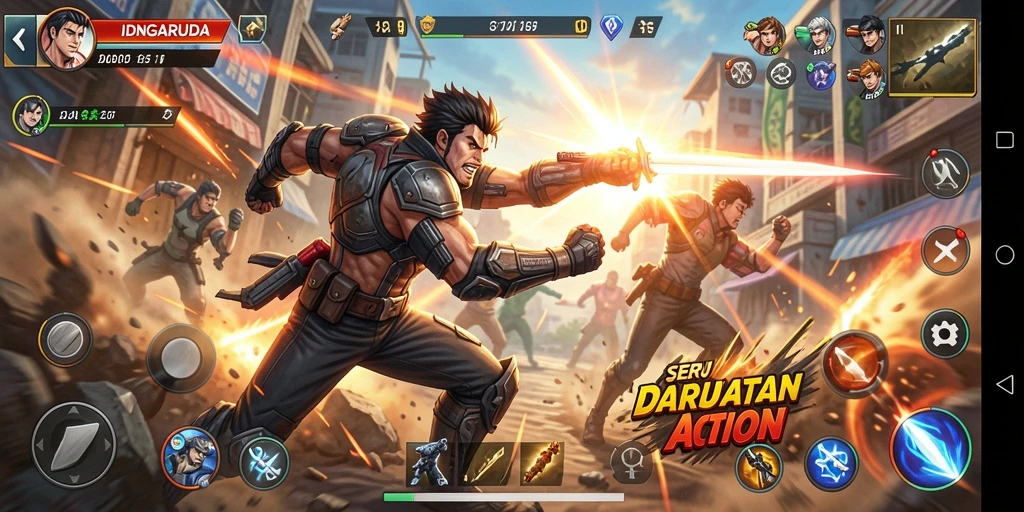 Tampilan gameplay seru dan dinamis di IDNGARUDA.