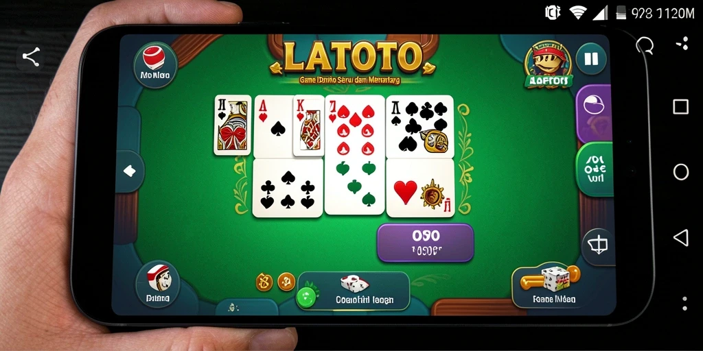 Tampilan gameplay LATOTO yang menampilkan keseruan bermain Domino.