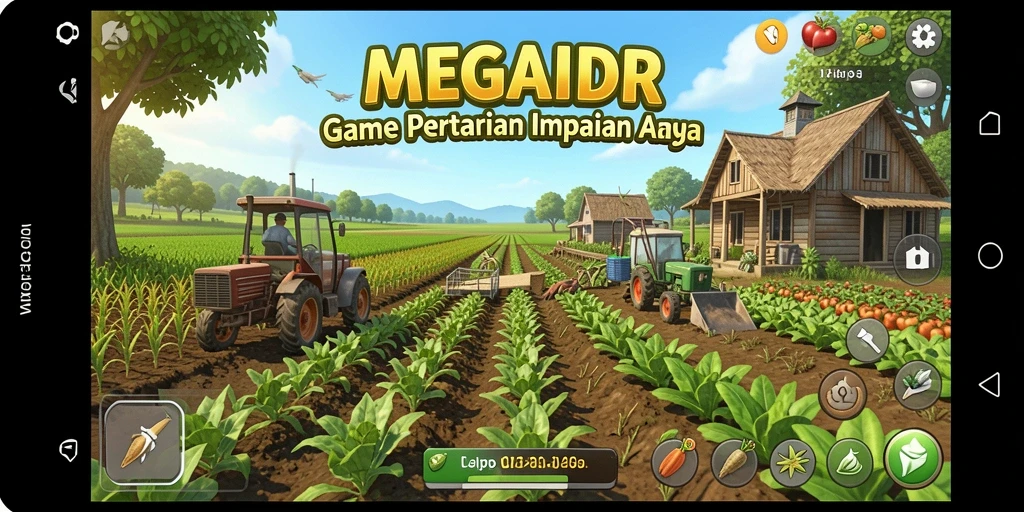 Tampilan layar utama MEGAIDR dengan aktivitas pertanian.