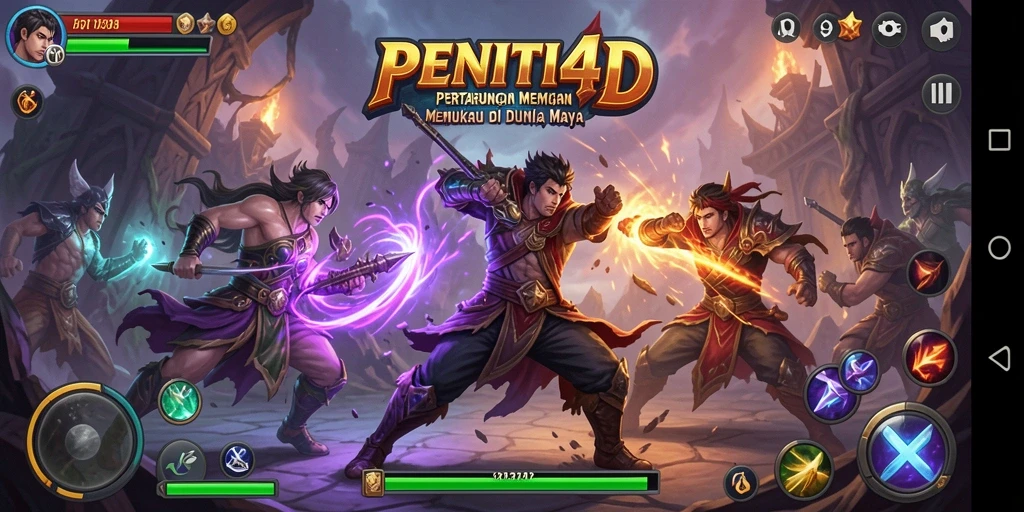 Tampilan aksi pertarungan epik dalam PENITI4D.