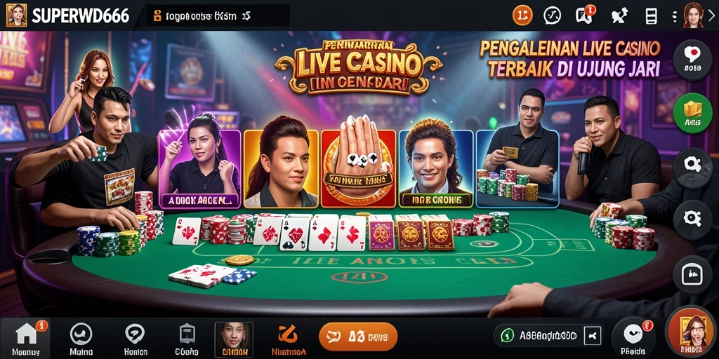 Tampilan gameplay Live Casino di SUPERWD666 yang memikat.